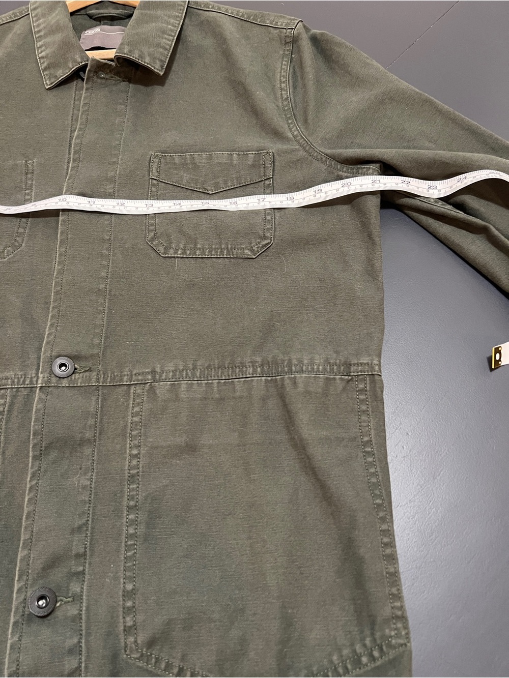 ASOS Olive Green Utility Jacket Shirt with Patch Pockets- Small - Picture 11 of 13